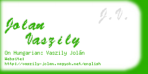 jolan vaszily business card